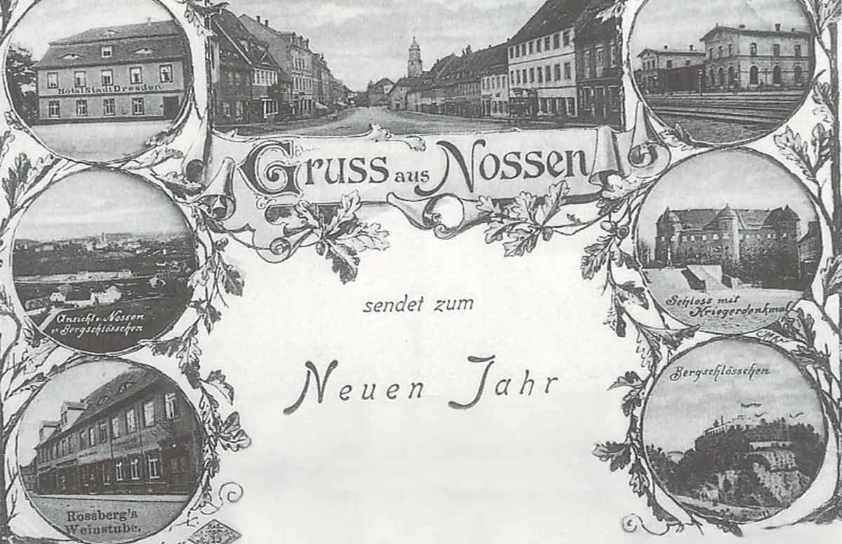 Postkarte "Gruss aus Nossen" aus dem Jahr 1897